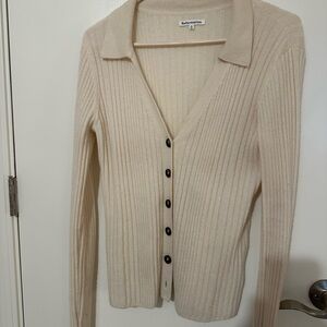 Reformation Cream Cashmere Button-Up Women's Sweater